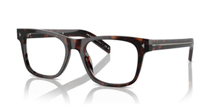 Prada PR A13V men Havana Squared Eyeglasses