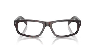 Prada PR B02V men Havana Squared Eyeglasses