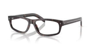 Prada PR B02V men Havana Squared Eyeglasses