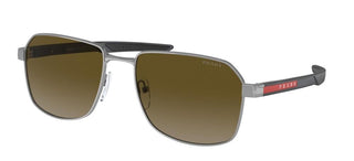 Prada Linea Rossa PS 54WS men Ruthenium Geometric Sunglasses