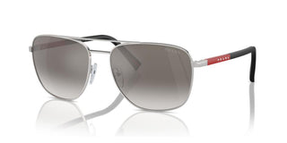 Prada Linea Rossa PS 54ZS men Silver Oval Sunglasses