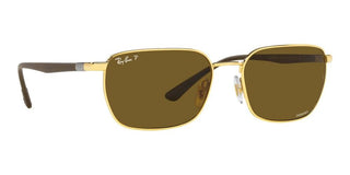 Ray-Ban RB 3684CH unisex Gold Rectangle Sunglasses