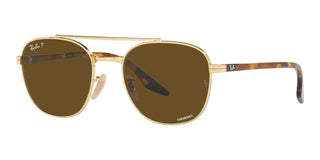 Ray-Ban RB 3688 unisex Gold Geometric Sunglasses