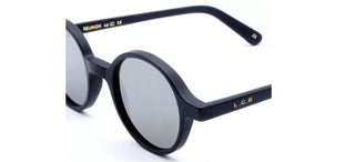 L.G.R REUNION men Black Round Sunglasses