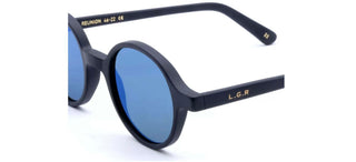 L.G.R REUNION men Black Round Sunglasses