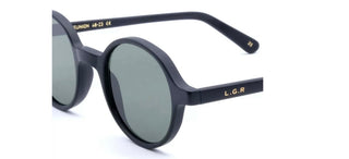 L.G.R REUNION men Black Round Sunglasses