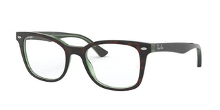 Ray-Ban RX 5285 unisex Havana Squared Eyeglasses