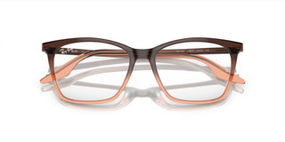 Ray-Ban RX 5422 women Brown Squared Eyeglasses