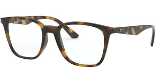 Ray-Ban RX 7177 unisex Havana Geometric Eyeglasses