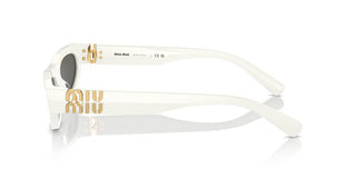 Miu Miu SMU 07ZS women White Oval Sunglasses