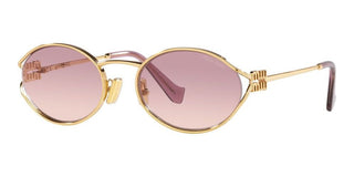 Miu Miu SMU 52YS women Gold Round Sunglasses