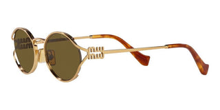 Miu Miu SMU 52YS women Gold Round Sunglasses