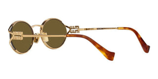 Miu Miu SMU 52YS women Gold Round Sunglasses