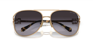 Miu Miu SMU 52ZS women Gold Pilot Sunglasses