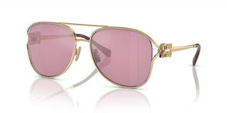 Miu Miu SMU 52ZS women Gold Pilot Sunglasses