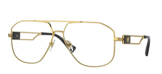 Versace VE 1287 men Gold Pilot Eyeglasses