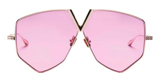 Valentino V - HEXAGON unisex Rose gold Geometric Sunglasses